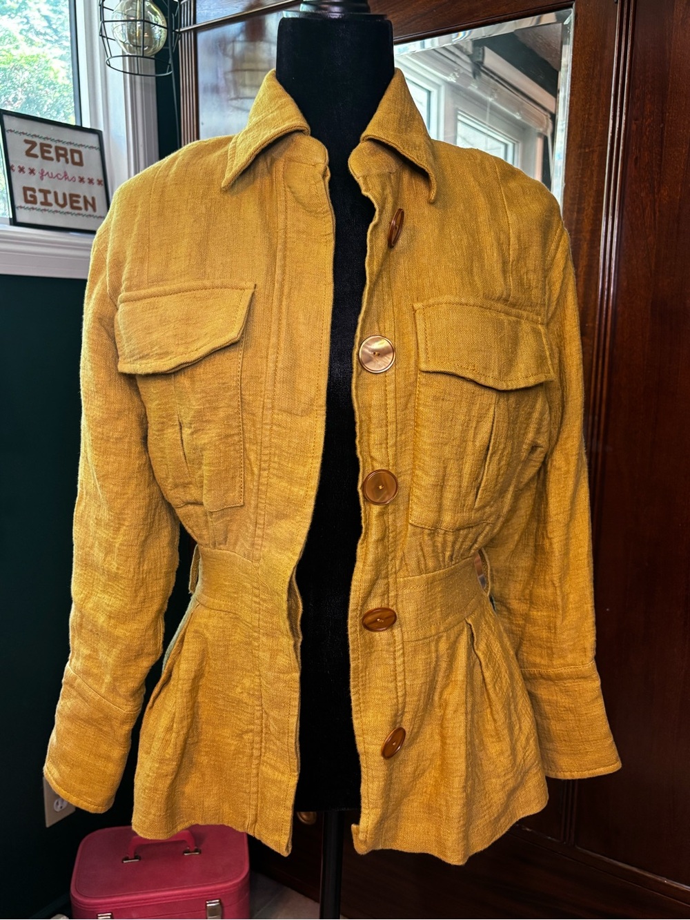 Massimo Dutti Limited Edition Linen-Cotton Blend Safari Jacket size XS